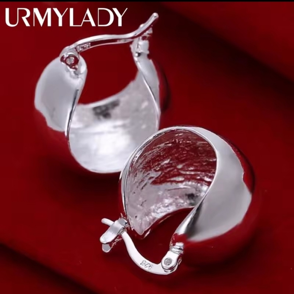 Fine 925 Sterling Silver Earrings Hoops